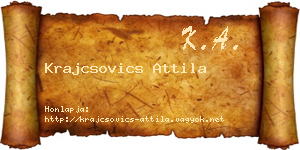 Krajcsovics Attila névjegykártya